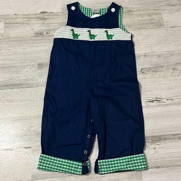 Smocked Dinosaur Baby Romper Size 24 Month.  NWT - Picture 1 of 7